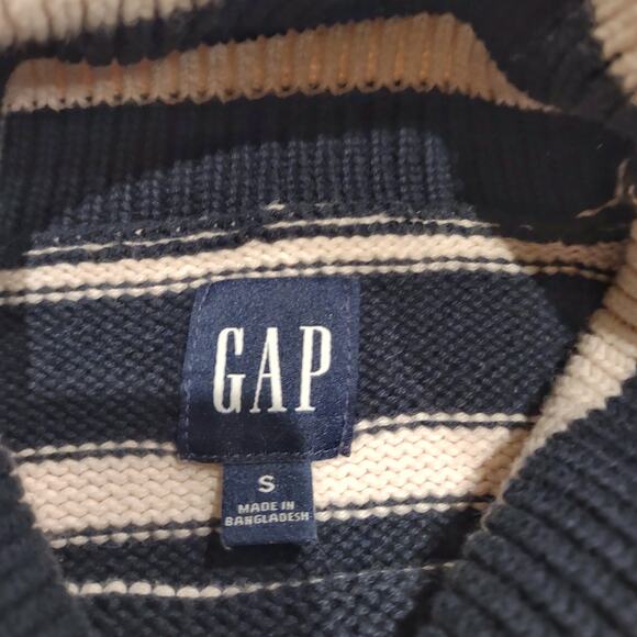 GAP Oversized Stripe Boxy Sweater Size S Nautical Turtleneck Top Casual School - Picture 9 of 10